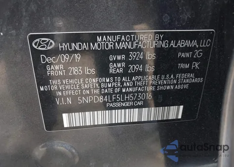 2020 Hyundai Elantra Sel из США, поврежденный, VIN 5NPD84LF5LH573016